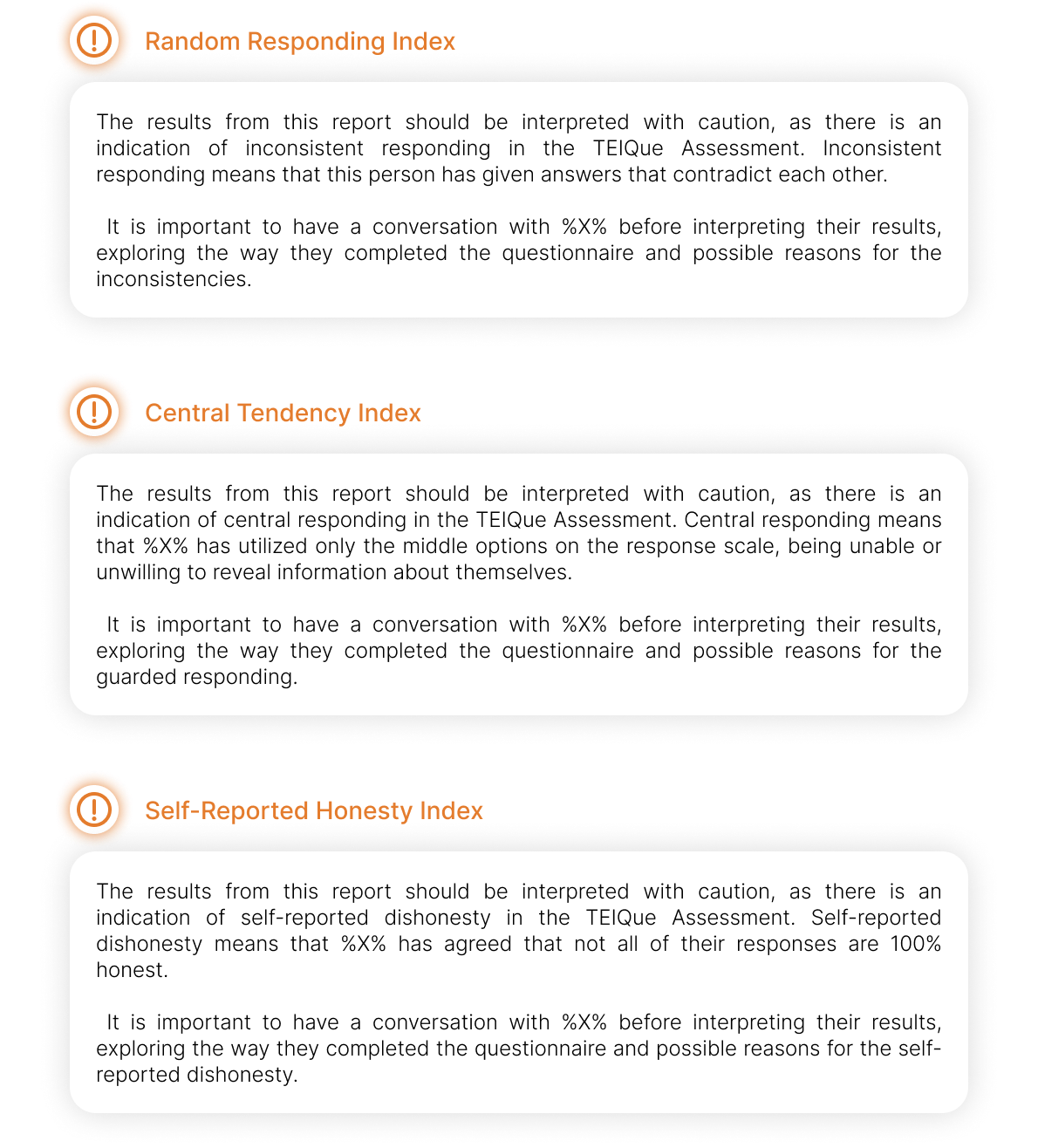 Dissimulation Indices